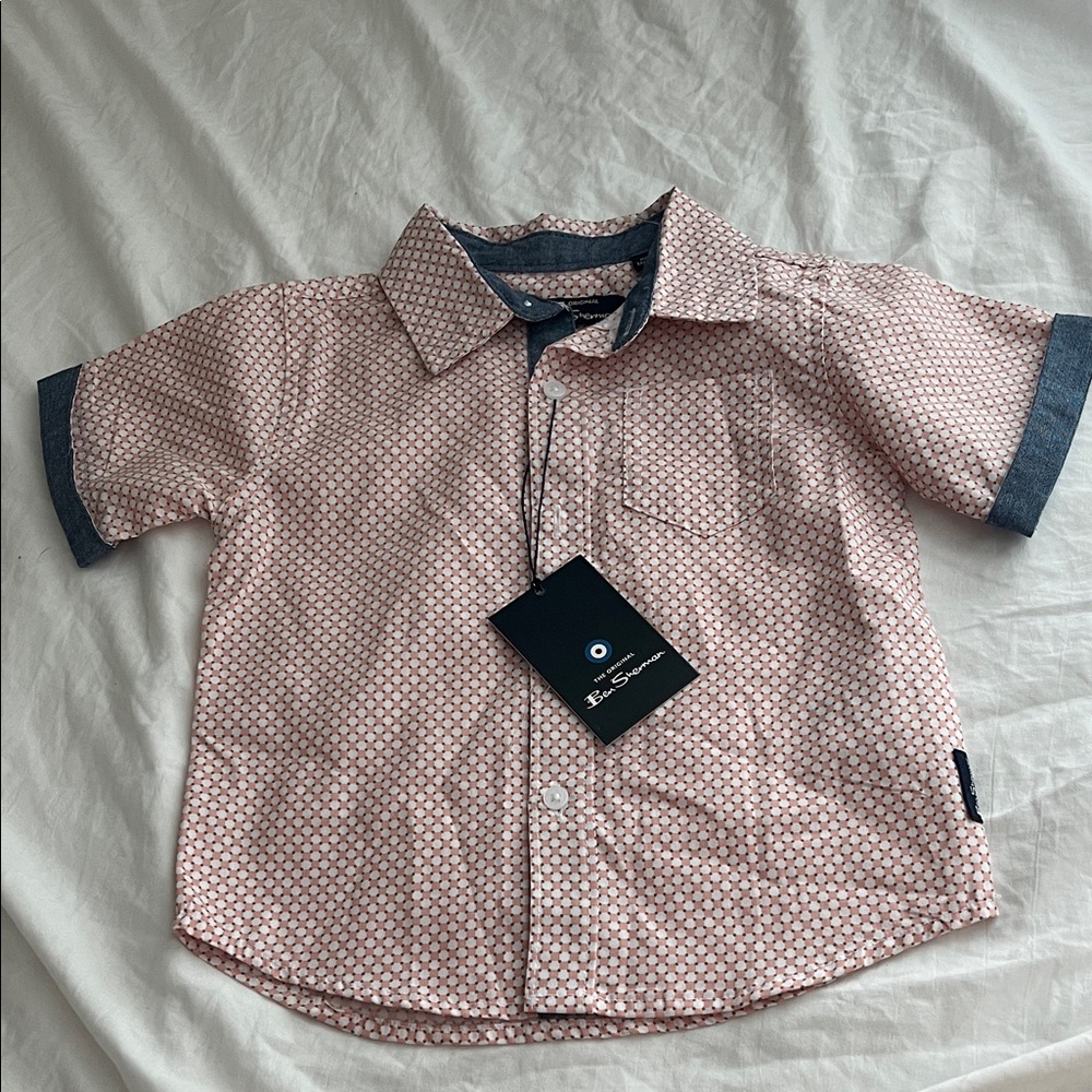 Ben Sherman Kids Pink and Gray Button Down Shirt